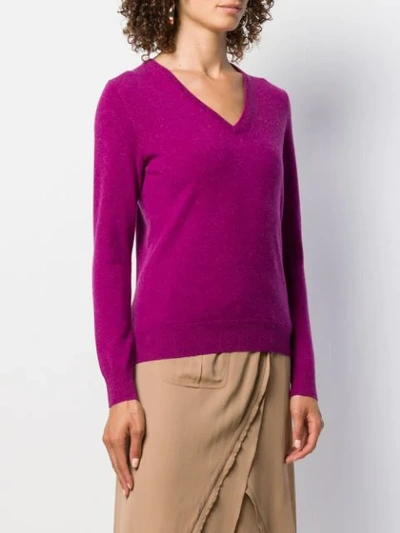 Shop N•peal V-neck Sweater In Purple