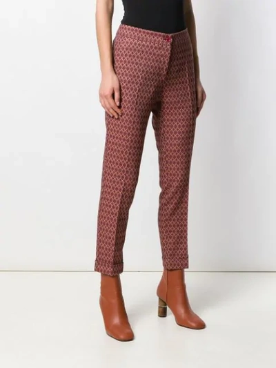 Shop Etro Cropped Slim Fit Trousers In Pink