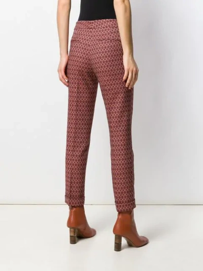Shop Etro Cropped Slim Fit Trousers In Pink