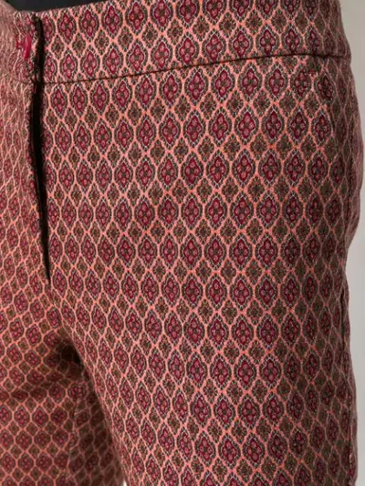 Shop Etro Cropped Slim Fit Trousers In Pink