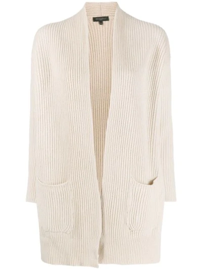 Shop Antonelli Ribbed Knit Cardigan In Neutrals