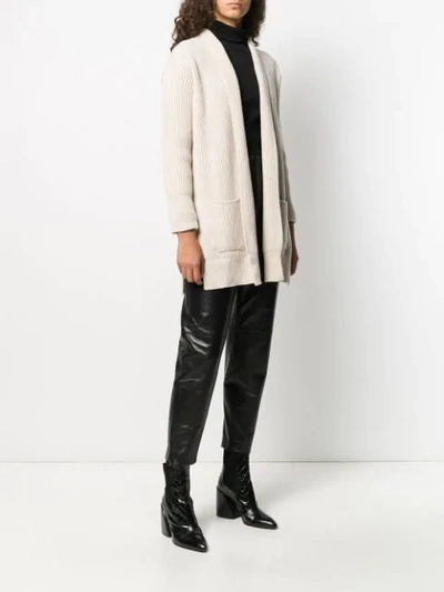 Shop Antonelli Ribbed Knit Cardigan In Neutrals