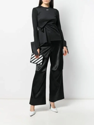 Shop Off-white Duchesse Tomboy Trousers In Black