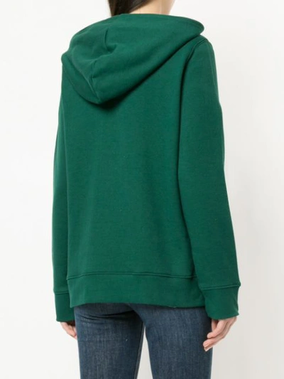 Shop Adidas Originals Trefoil Logo Hoodie In Green
