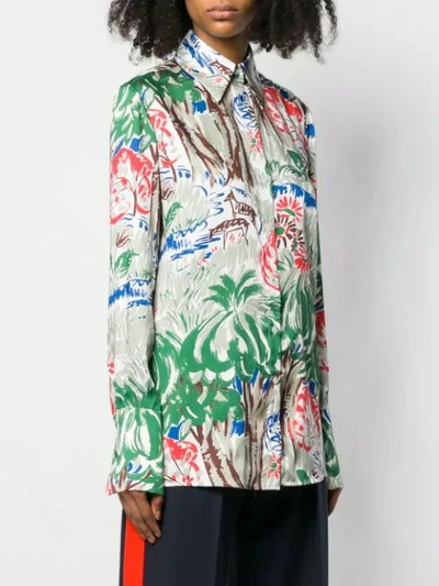 Shop Victoria Victoria Beckham Classic Jungle Shirt In Green