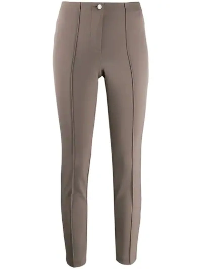 Shop Cambio Slim-fit Trousers In 647 Brown