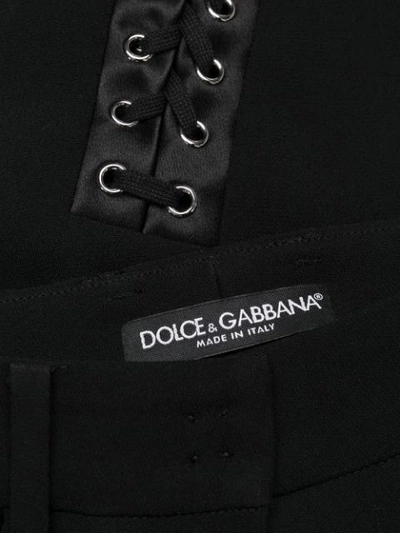 Shop Dolce & Gabbana Eyelet Detail Lace-up Trousers In Black