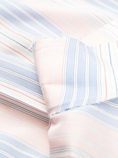 Shop Loewe Striped High Collar Blouse In Pink/light Blue