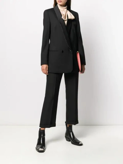 Shop Calvin Klein Double-breasted Blazer In Black