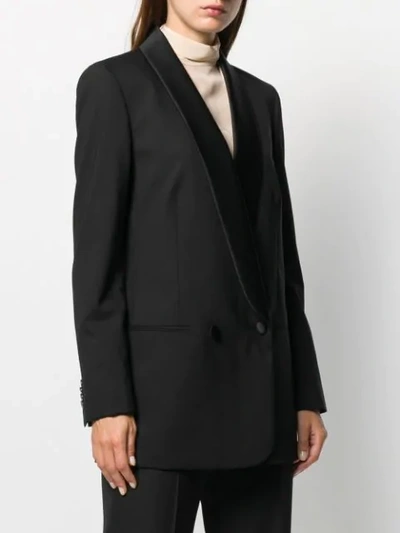Shop Calvin Klein Double-breasted Blazer In Black