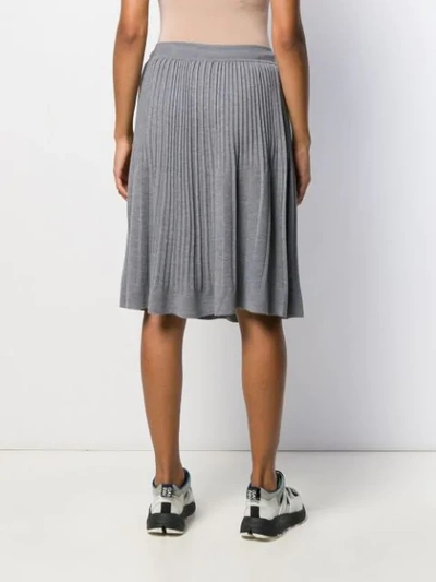 Shop Calvin Klein Pleated Midi Skirt In Grey