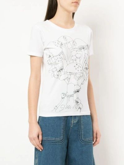 Shop Jimi Roos Embroidered Mushroom T In White