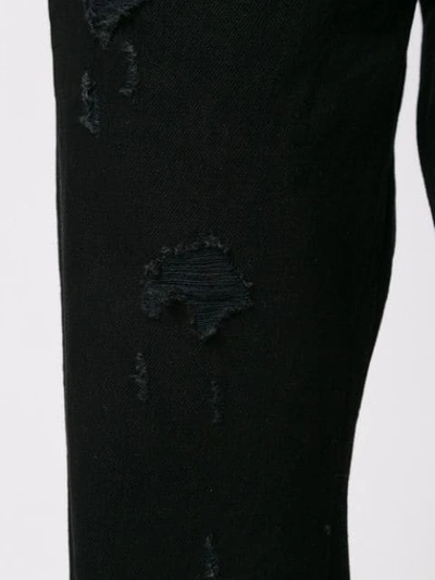 Shop Amiri Thrasher Crop Straight Minimal Jeans In Black