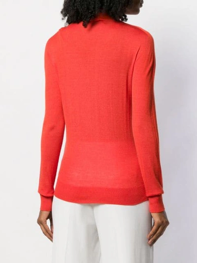 Shop Jil Sander Turtleneck Cashmere Knit Top In Red