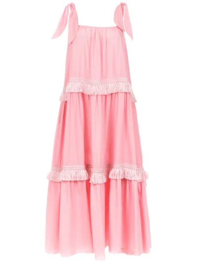 Shop Clube Bossa Panelled Peggy Midi Dress - Pink