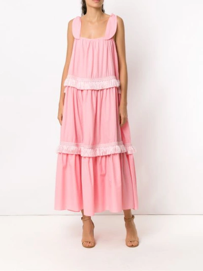 Shop Clube Bossa Panelled Peggy Midi Dress - Pink