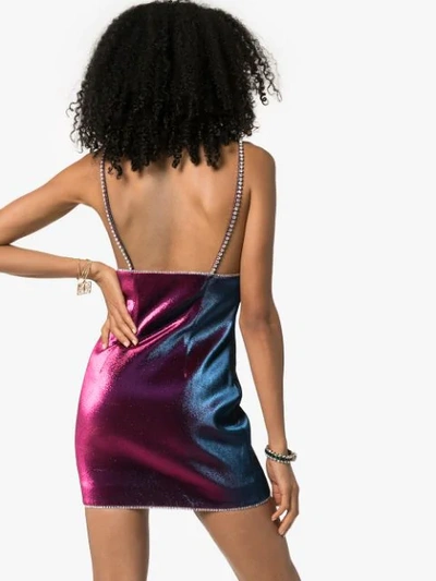 Shop Area Crystal Embellished Mini Dress In Ultraviolet