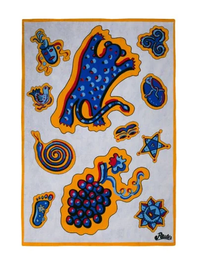 LOEWE PAULA PRINTED BEACH TOWEL - 白色