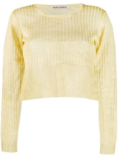 Shop Our Legacy Cropped Jumper In Yellow