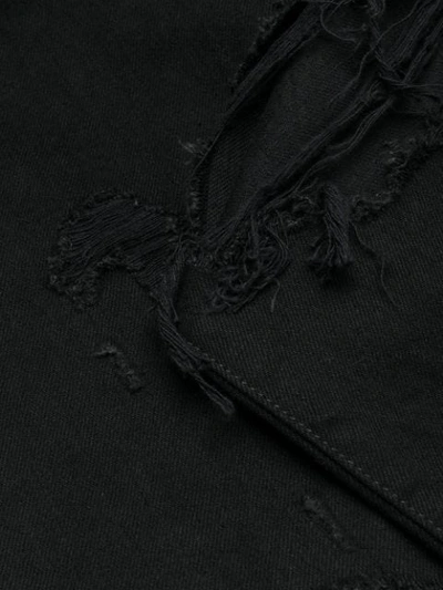Shop Amiri Distressed Cropped Jeans In Black