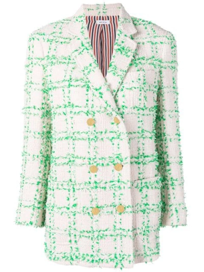 Shop Thom Browne Light Pink Tweed Sack Jacket In 680 Light Pink