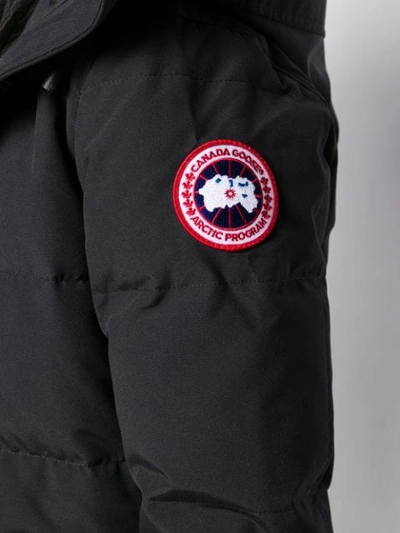 Shop Canada Goose Coyote Fur Hooded Padded Parka In Black