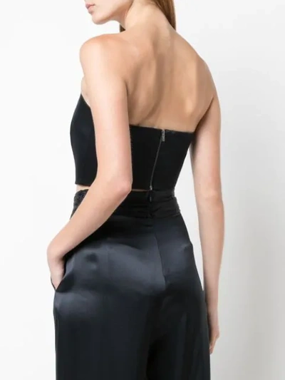 Shop Michelle Mason Strapless Plunge Top In Black