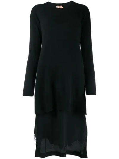 Shop N°21 Knitted Jumper Dress In Black