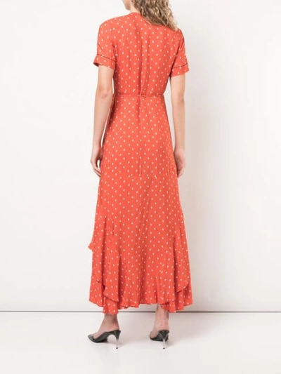 ALEXIS WRAP-AROUND MIDI DRESS - 橘色