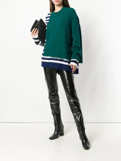 Shop Haider Ackermann Panelled Jumper In Green