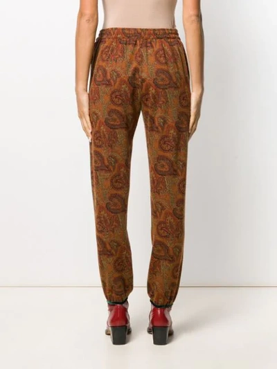 Shop Etro Printed Track Pants In Brown