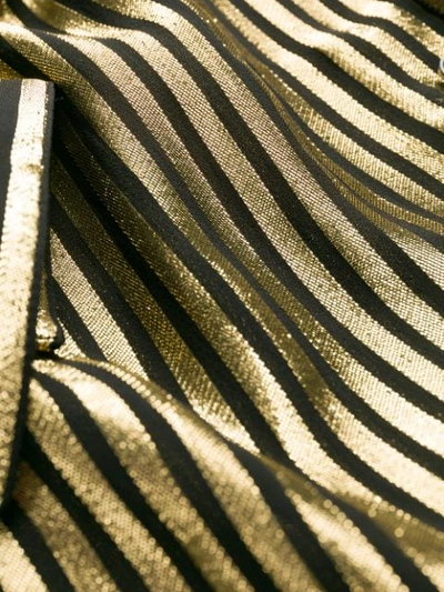 Shop Saint Laurent Metallic Stripes Shirt In Black