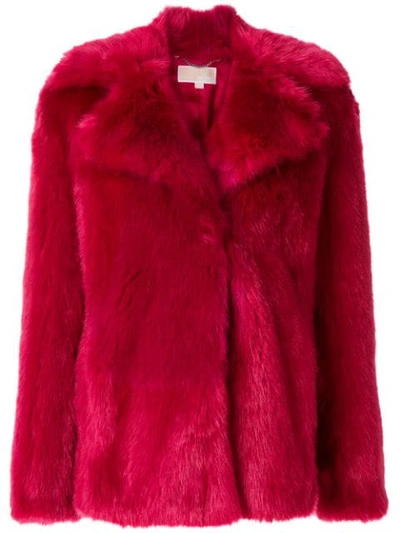 Shop Michael Michael Kors Faux Fur Coat In Pink