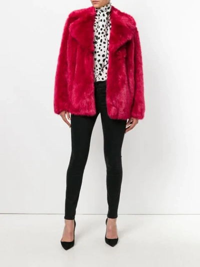 Shop Michael Michael Kors Faux Fur Coat In Pink