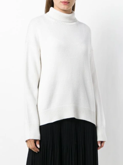 Shop Sminfinity High Neck Knit Sweater - White