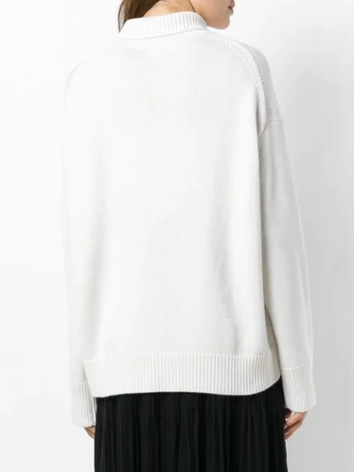 Shop Sminfinity High Neck Knit Sweater - White