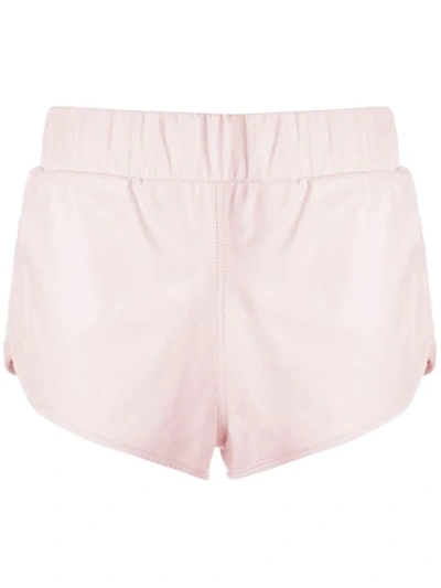 Shop Andrea Bogosian Leather Shorts In Pink