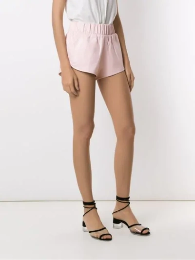 Shop Andrea Bogosian Leather Shorts In Pink