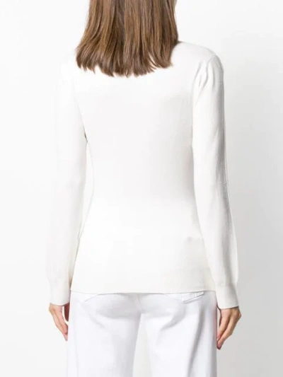 Shop Fabiana Filippi V-neck Knit Sweater In White