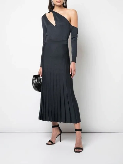 Shop Cushnie Pleated Skirt In Black