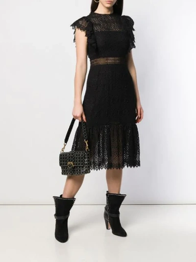 Philosophy Di Lorenzo Serafini Short Sleeve Lace Dress In Black