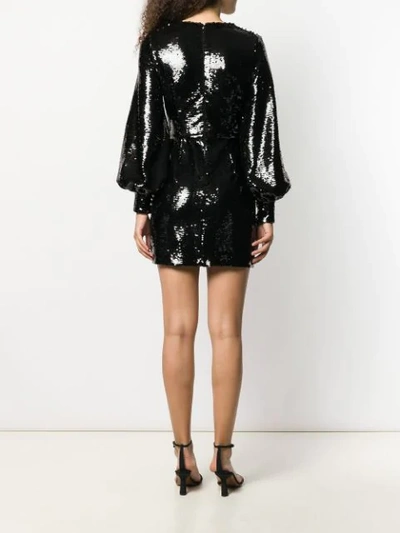 AMEN V-NECK SEQUINED MINI DRESS - 黑色