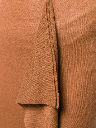Shop Rick Owens Draped Wrap Skirt In Brown