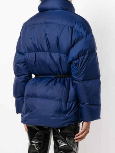 Shop Ienki Ienki Belted Puffer Jacket - Blue