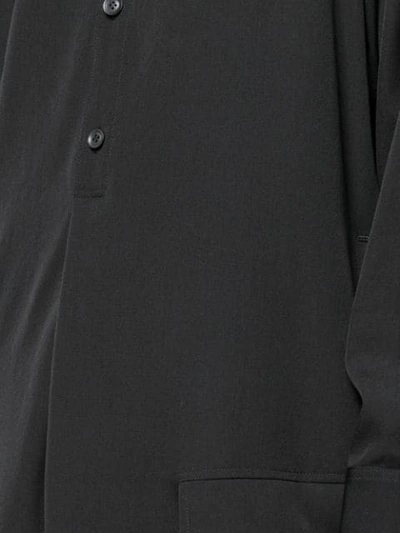 Shop Yohji Yamamoto Hooded Shirt Dress In 1 Black