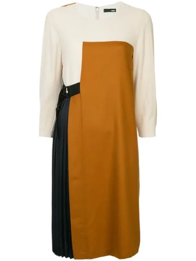 Shop Frei Ea Asymmetric Belted Dress In Multicolour