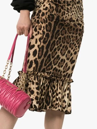 Shop Dolce & Gabbana Leopard Print Pencil Skirt In Brown