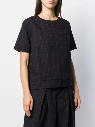 Shop Zucca Checked Boxy T-shirt In Black