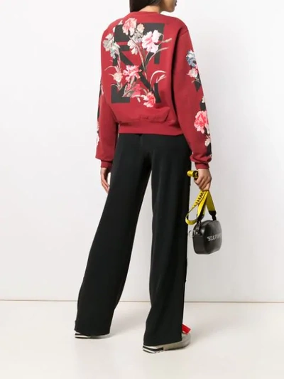 Shop Off-white Floral Print Sweatshirt In Red