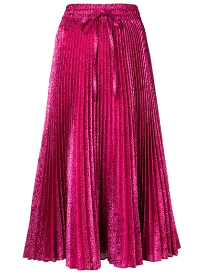 Shop Red Valentino Pleated Midi Skirt - Pink